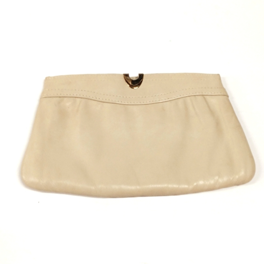 Vintage Leather Clutch Purse w/ Optional Chain Crossbody